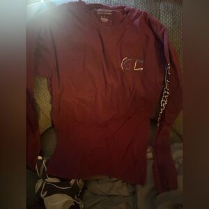 Champion Crewneck Tee in Burgundy